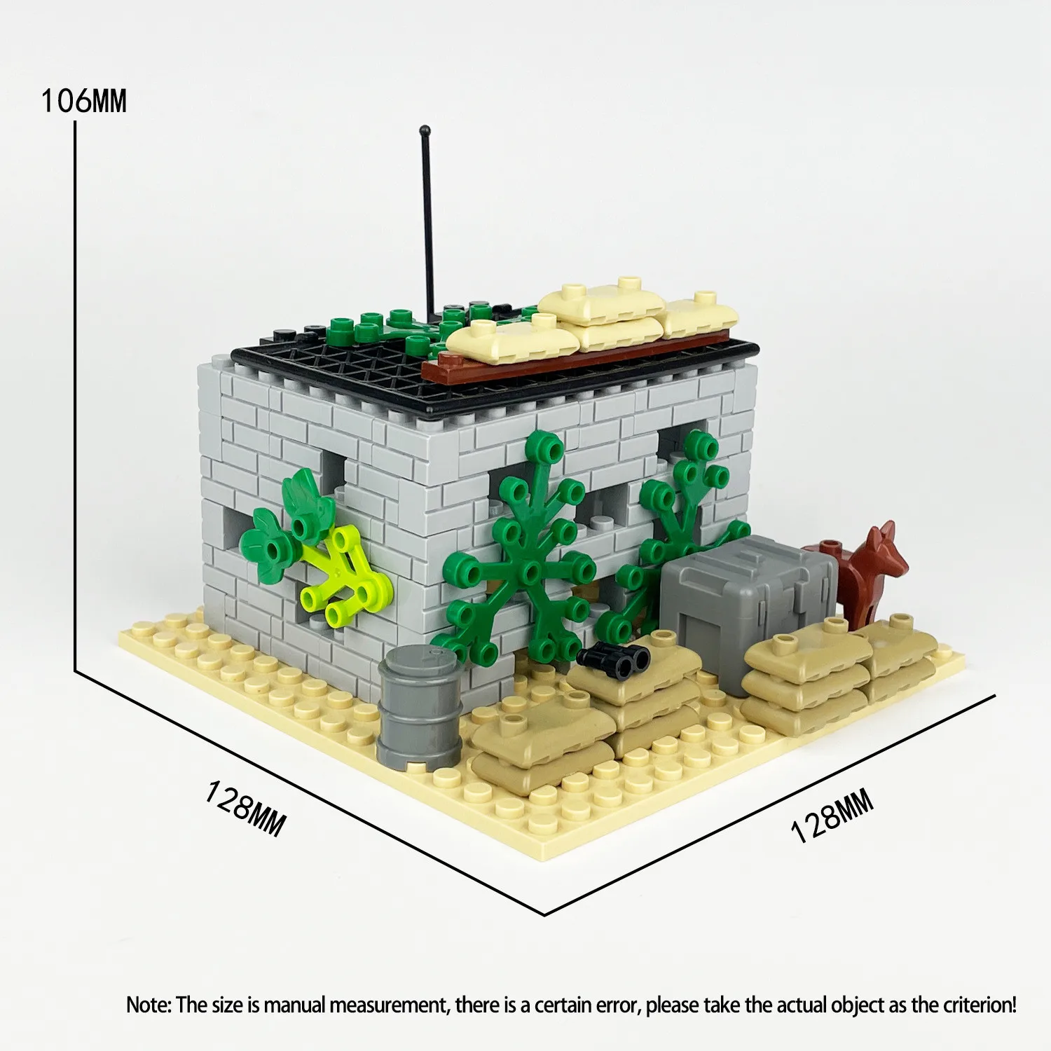 Военный радар команда пост кирпичи модель WW2 военная база сцена строительные