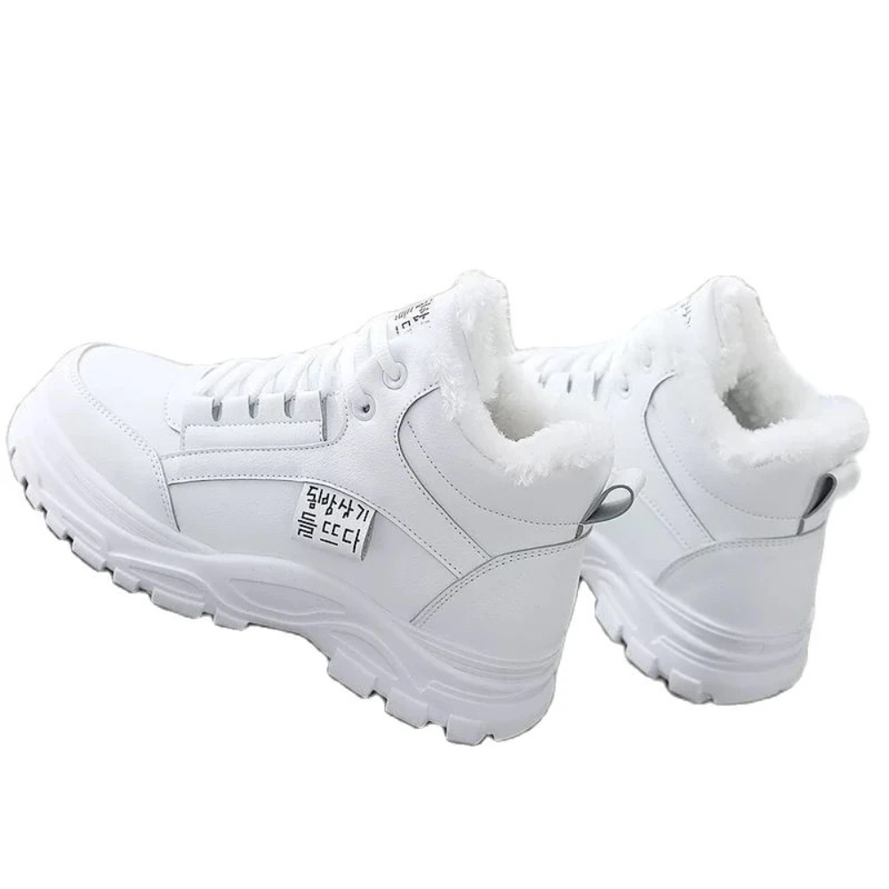

Plus Velvet Thick Sports Shoes Women 2022 Winter Fashion Lace Up All-match Student Cotton Ankle Boots for Women Cowboy Boots