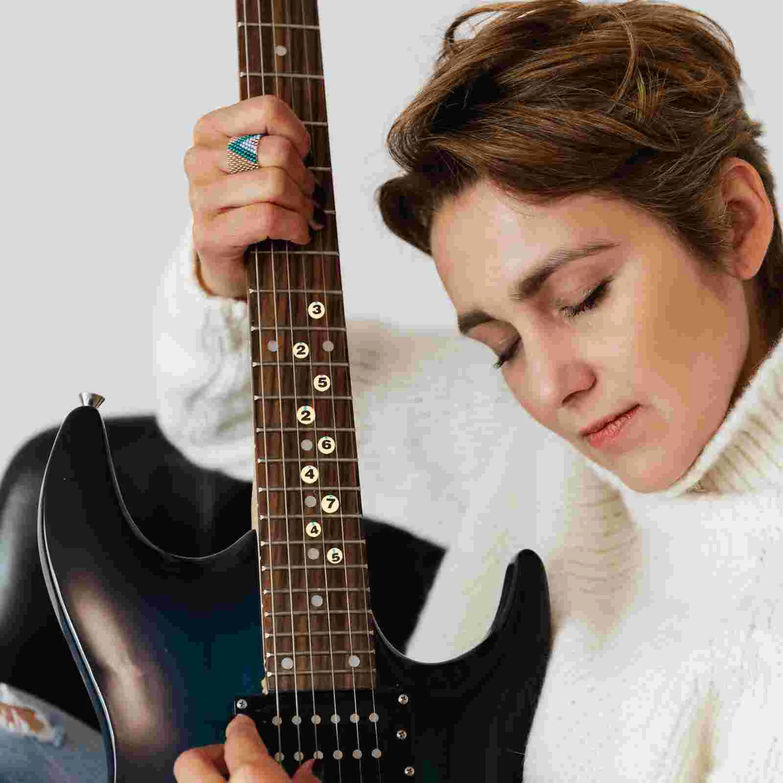 7 шт. наклейки на гриф гитары номер наклейка