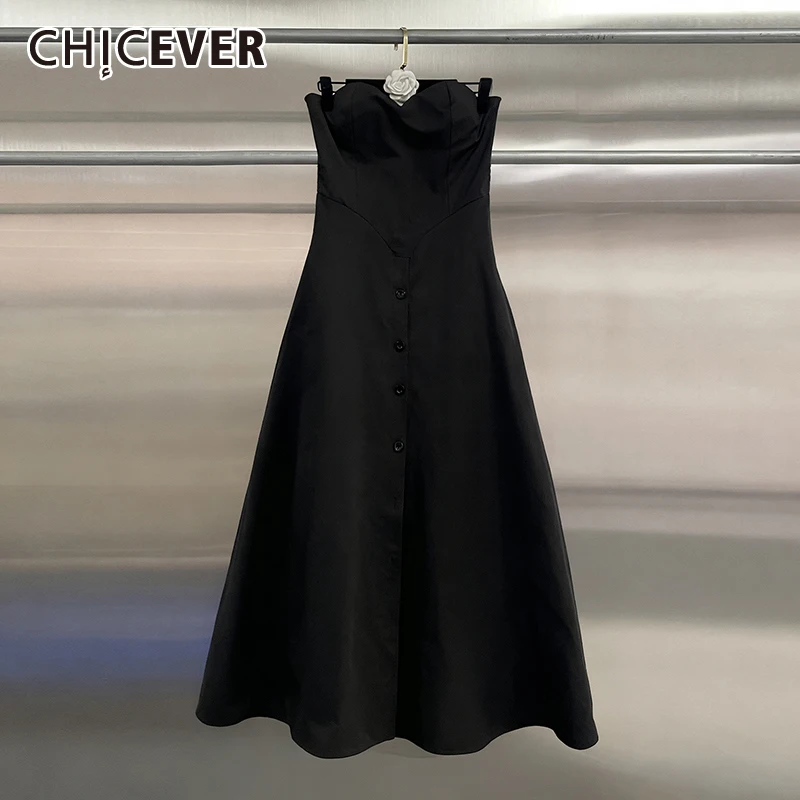 Фото CHICEVER, черный однобортный комбинезон, женский темпераментный элегантный женский комбинезон без рукавов с квадратным воротником, модные №1