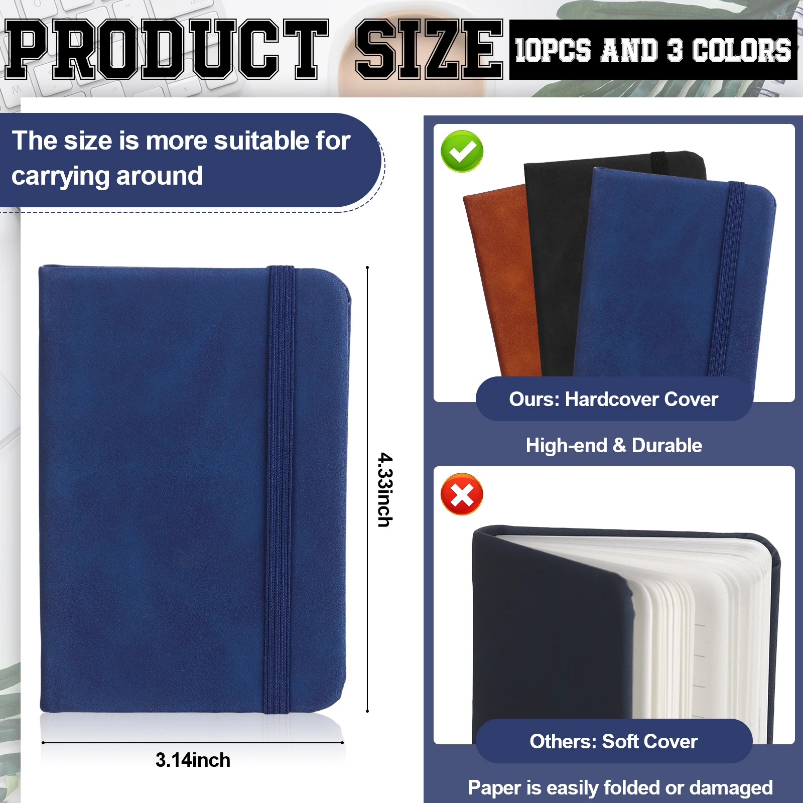 10 шт. кожаный карманный блокнот A7 в твердом переплете 3 х 4 дюйма мини-блокнот с