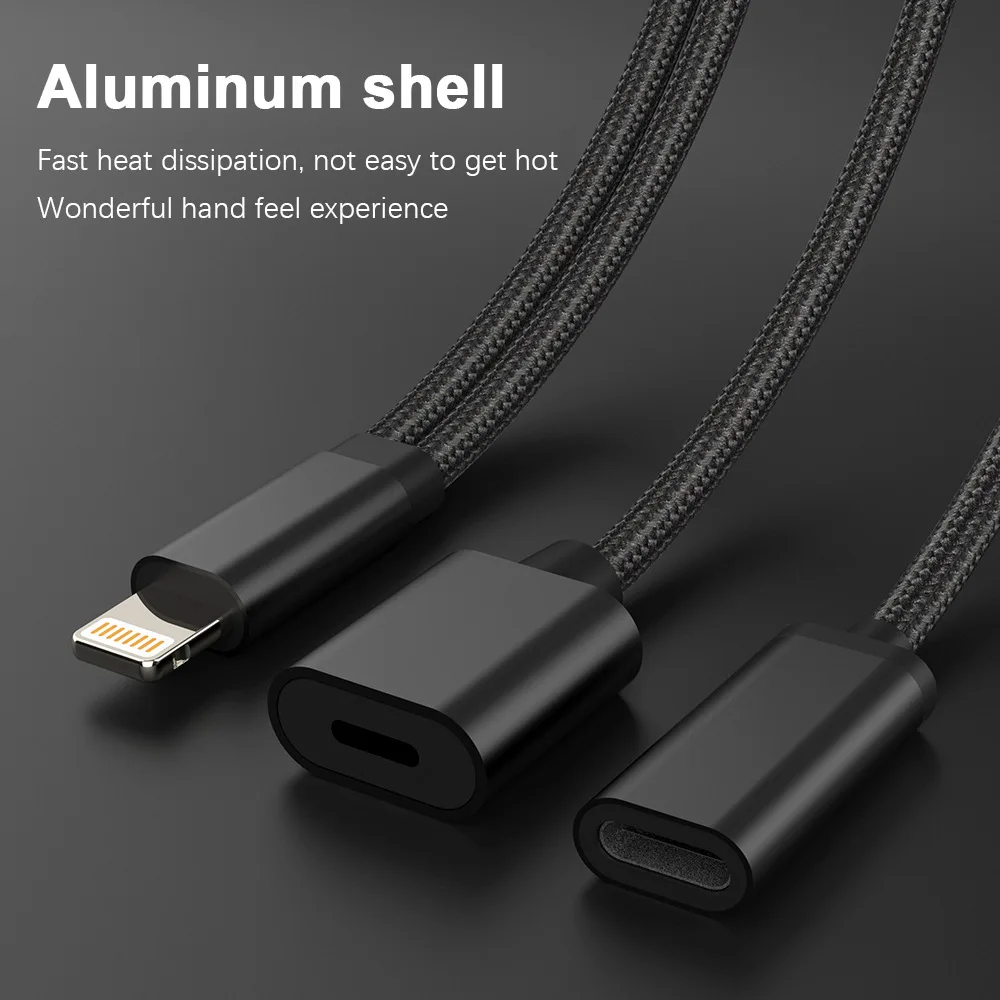 

2 In 1 USB C To 3.5mm Headphone Jack Adapter Type C Charge Audio Aux Adaptor for iphone11 12 13