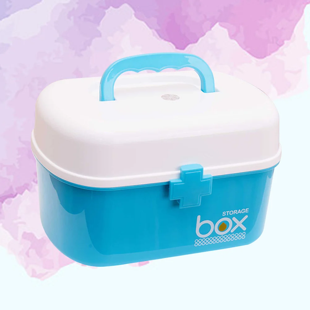 

Ящик для хранения, органайзер, аптечка первой помощи со съемным лотком и ручкой, семейный аварийный набор, органайзер для хранения, размер (о...