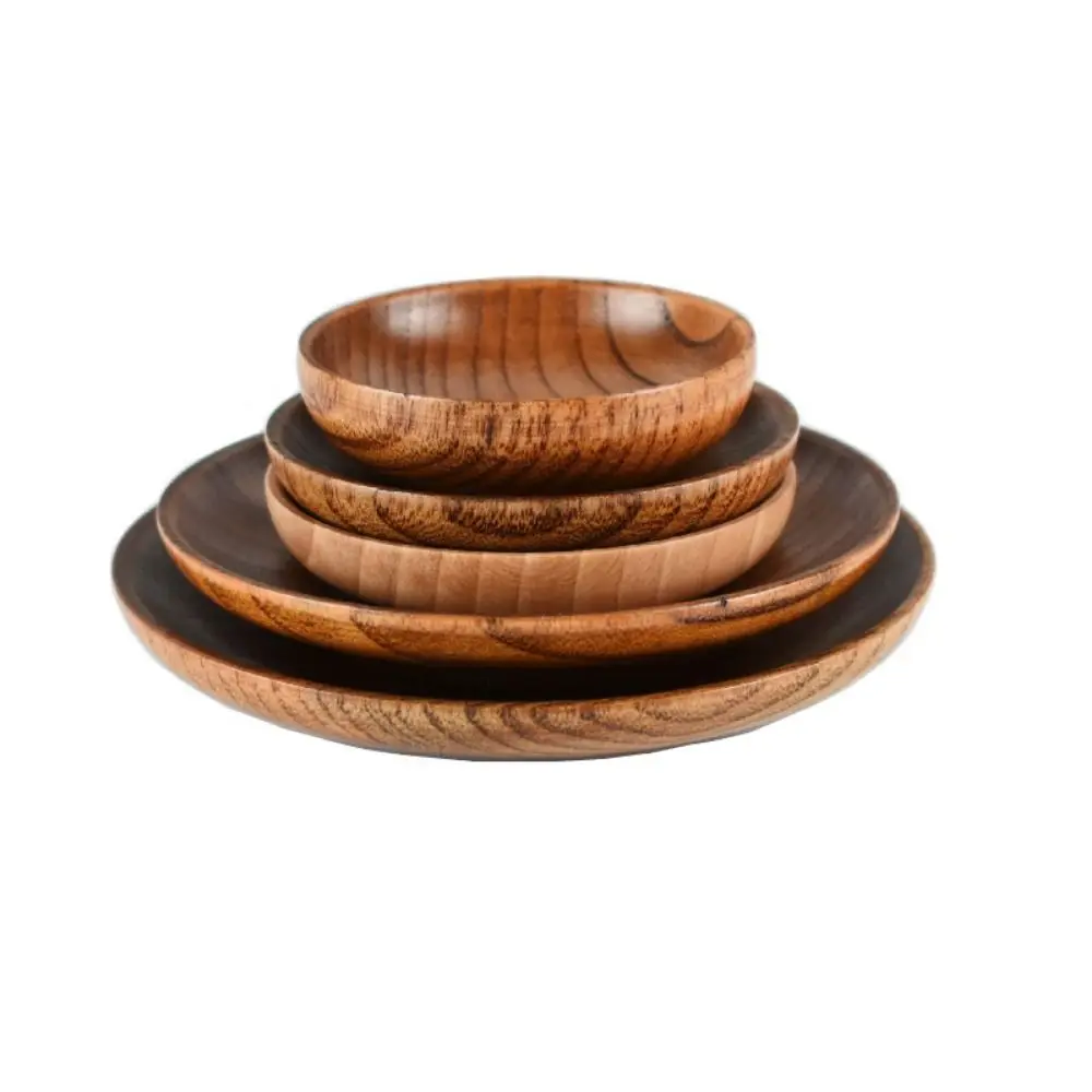 

6.5/7.5/12cm Wood Irregular Oval Solid Wood Pan Plate Fruit Dishes Sauce Tea Tray Dessert Dinner Plate Salad Plate