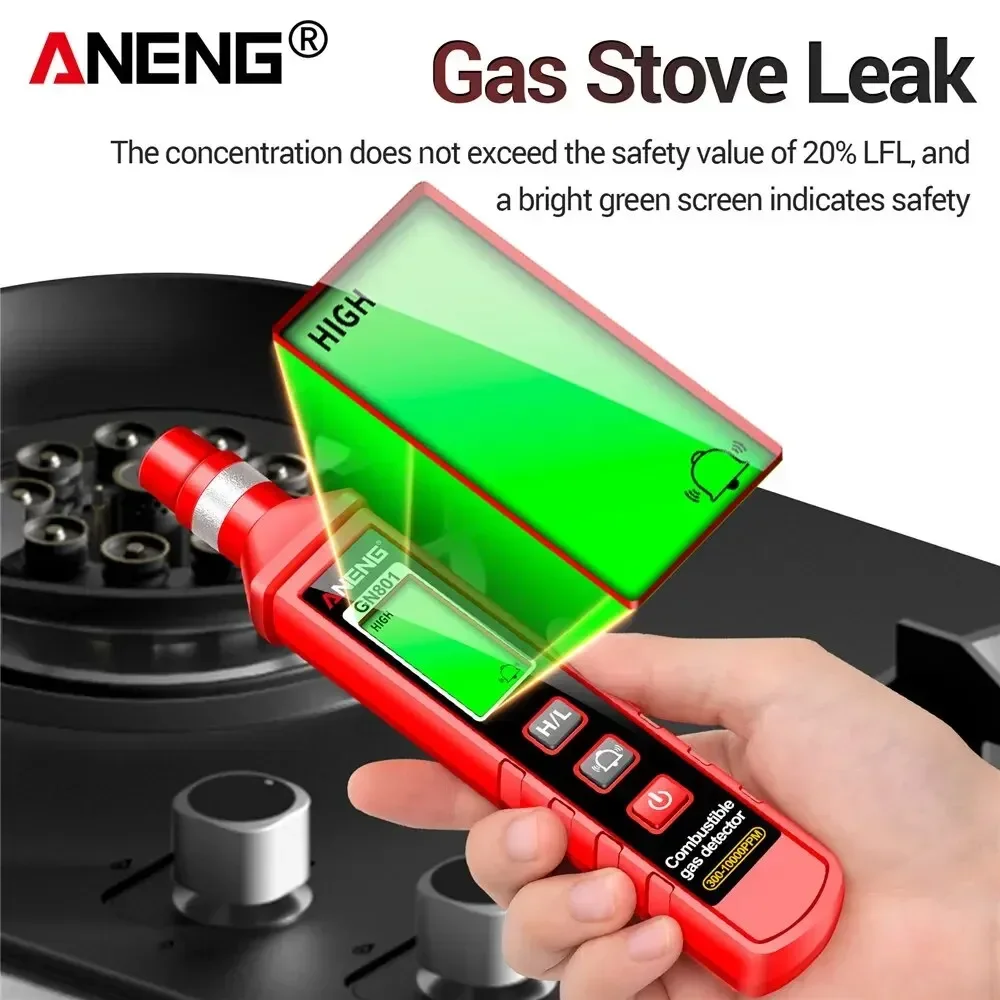 ANENG GN801 Газочувствительный полупроводниковый детектор 300 ~ 10000PPM Анализатор утечки