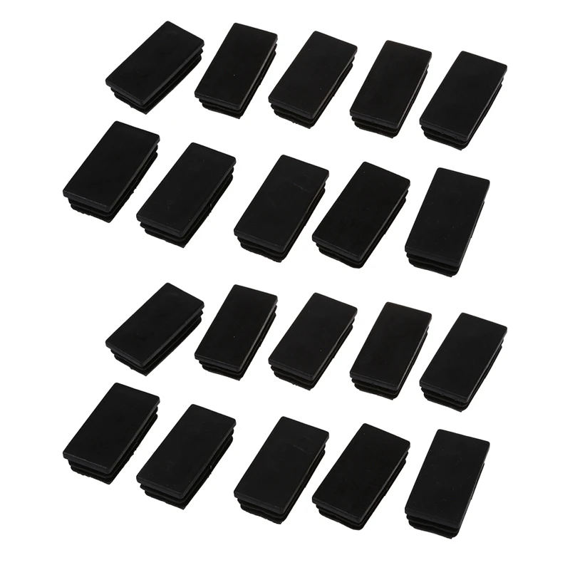 

Plastic Rectangle Tube Inserts End Blanking Cap 25X50mm 20 Pcs Black