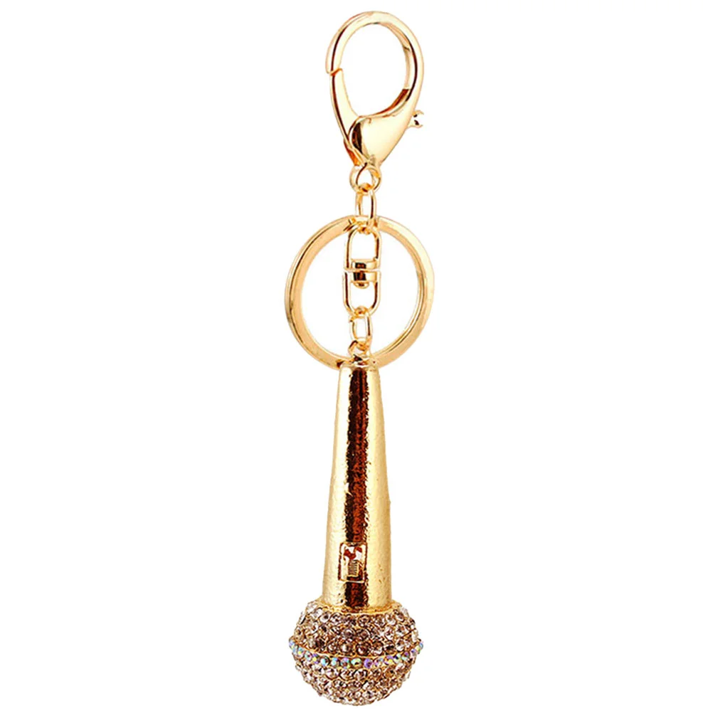 

Microphone Keychain Pendant Creative Holders Purse Charms Bag Ring Hanging Decor
