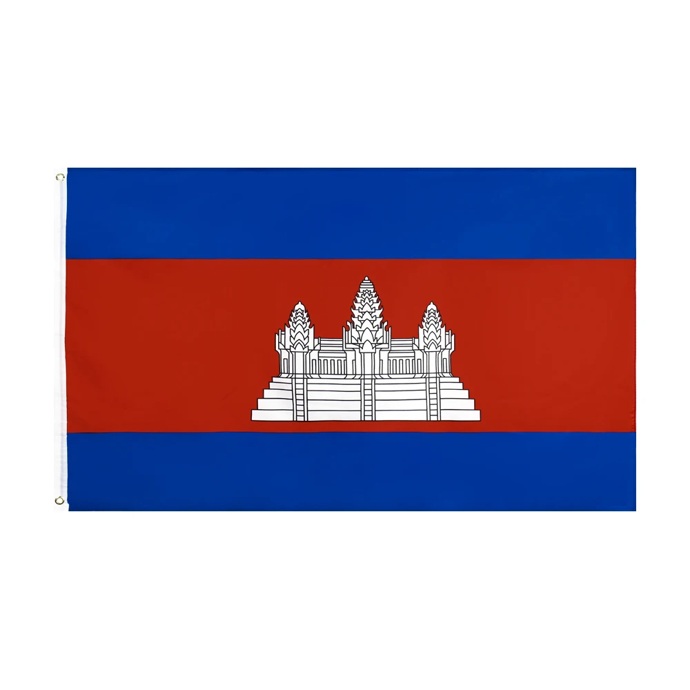 

Cambodia Flag Vivid Color Double Stitched Kampuchea National Country Flags Banner with Brass Grommets Indoor Outdoor Decoration