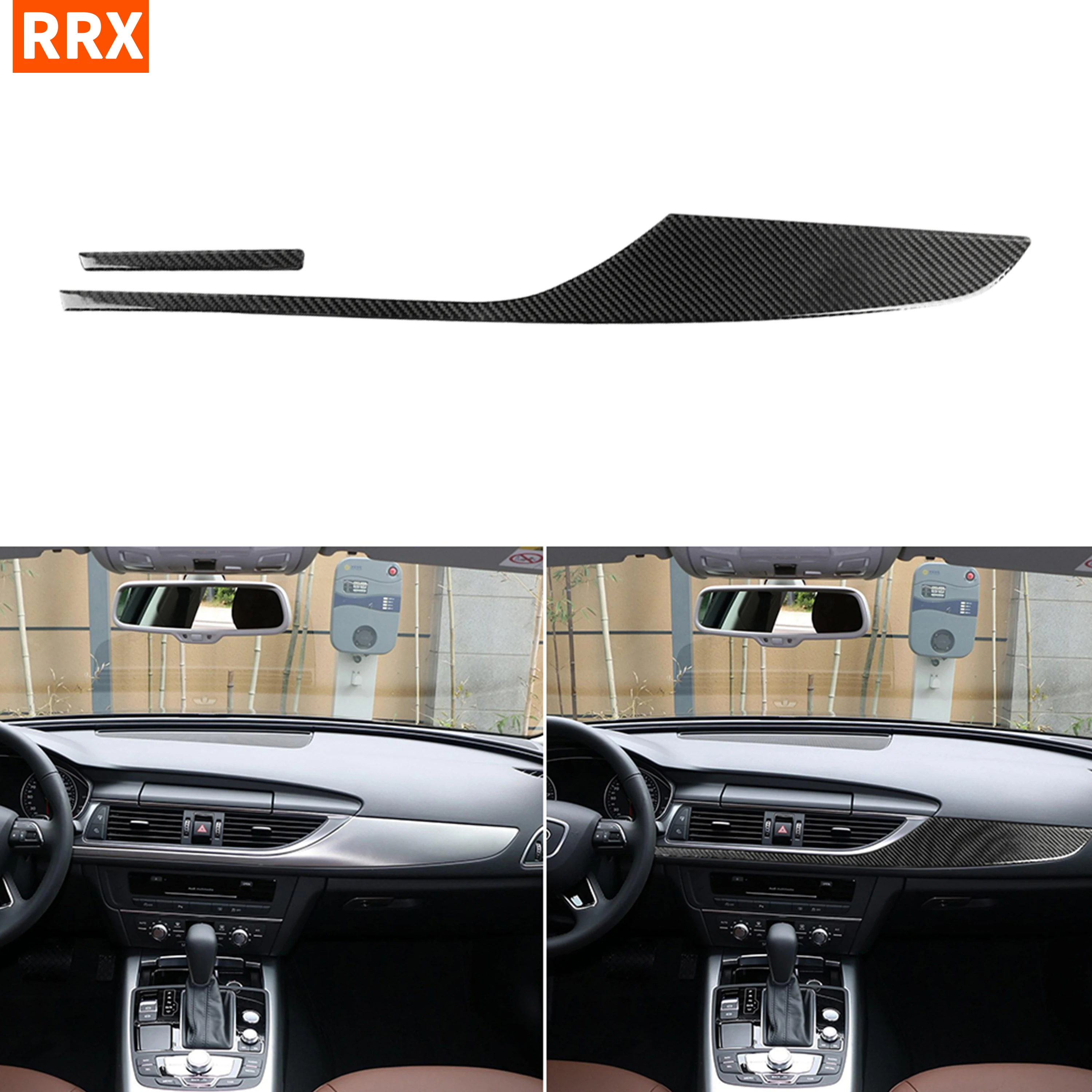 

For Audi A6 S6 C7 A7 S7 4G8 2011-2018 Accessories Carbon Fiber Interior Center Console Car Dashboard Trim Strip Cover Sticker