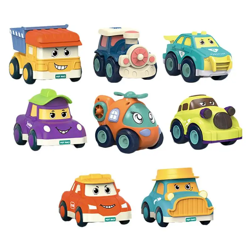 

Pull Back Cars 8Pcs Tiny Cars Toys Push And Go Vehicle Party Favors For Toddler Boys And Girls Friction Powered