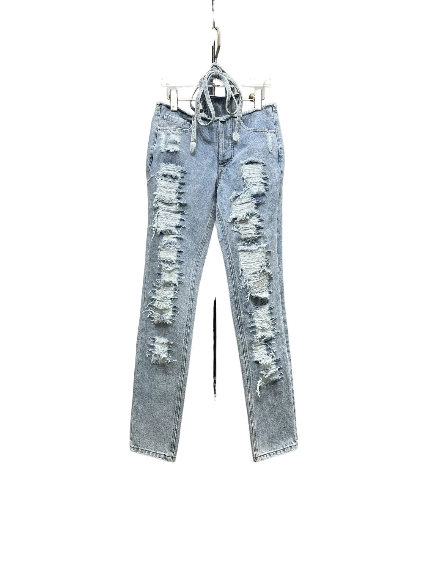 

2023 Женская одежда Джинсы на шнуровке 0817