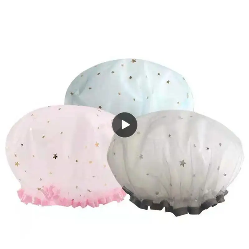 

Водонепроницаемая душевая шапка для отеля, водонепроницаемая крышка для волос, товары для парикмахерских, спа-шапки, утолщенная эластичная шапка для душа, эластичные шапки