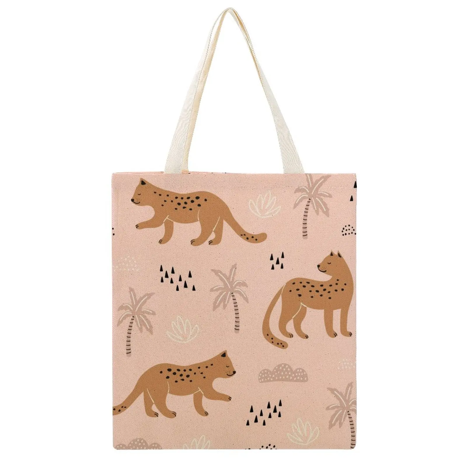 

Customized Pattern Tote Shopping Bag for Women Pink Printing Shoulder Bag Casual Top-handle Bag Fashion Big Size Handbag Tote