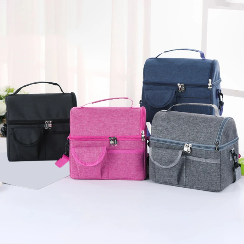

Waterproof Cooler Bags Portable Zipper Thermal Lunch Bag For Women Portable Fridge Bag Lunch Box Tote Food Bags New