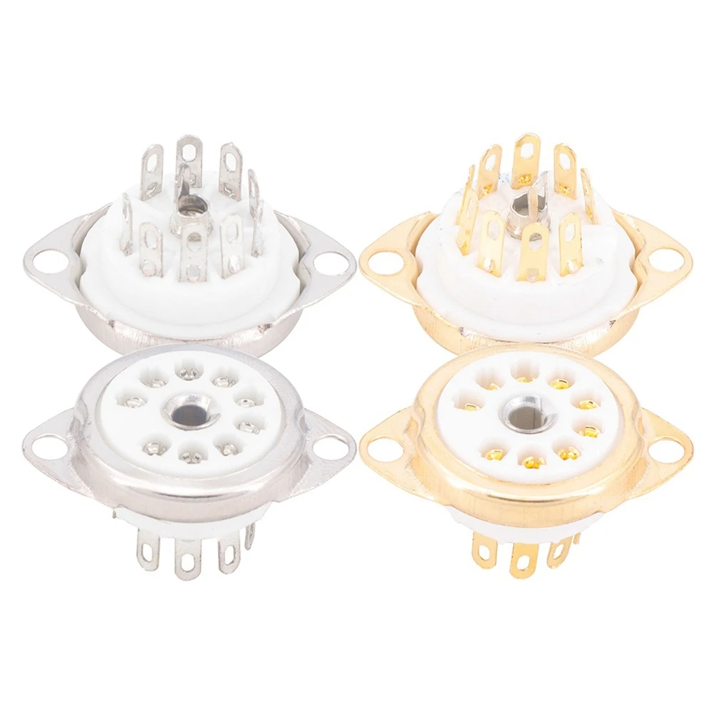 10 шт. керамическая Посеребренная 9Pin вакуумная трубка B9A панель Крепление Шасси