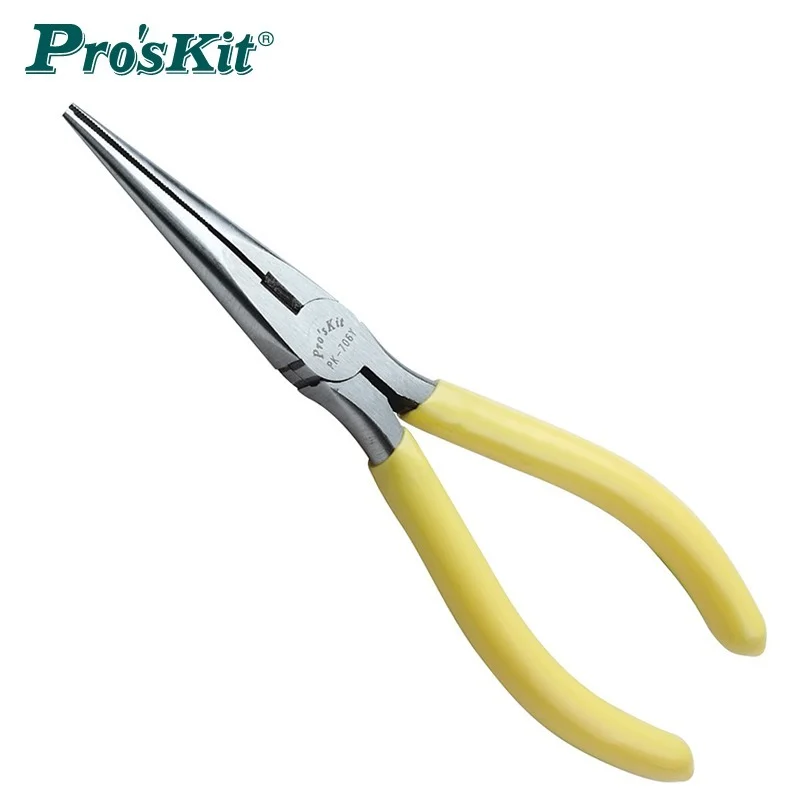 

Pro'sKit 1PK-706Y Strong Long Nose Pliers High Carbon Steel Long Nose Plier Wire Stripper Electrician Cable Cutter DIY Hand Tool