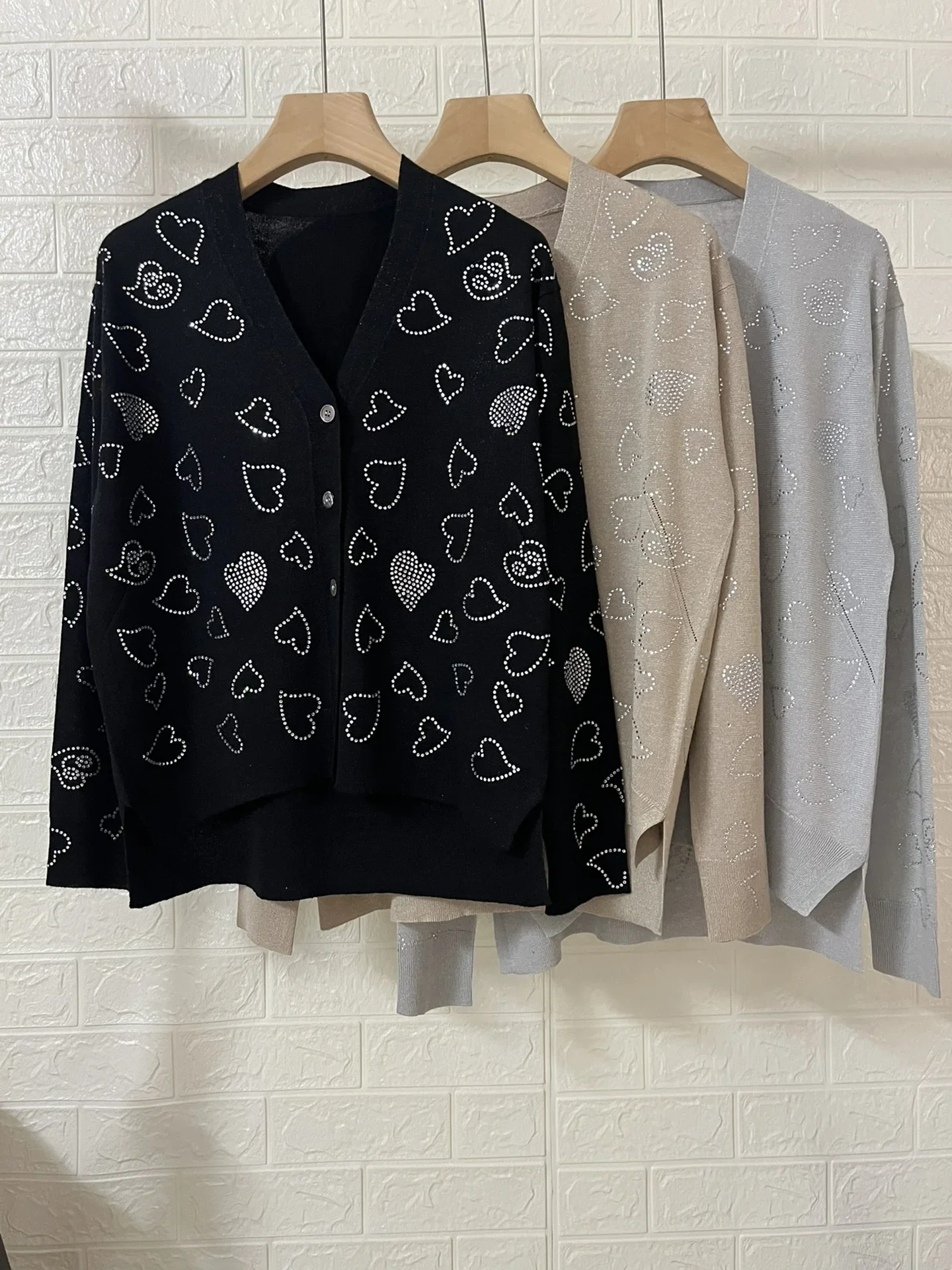 Весенний женский 100% льняной вязаный кардиган в форме сердца с ромбовидным