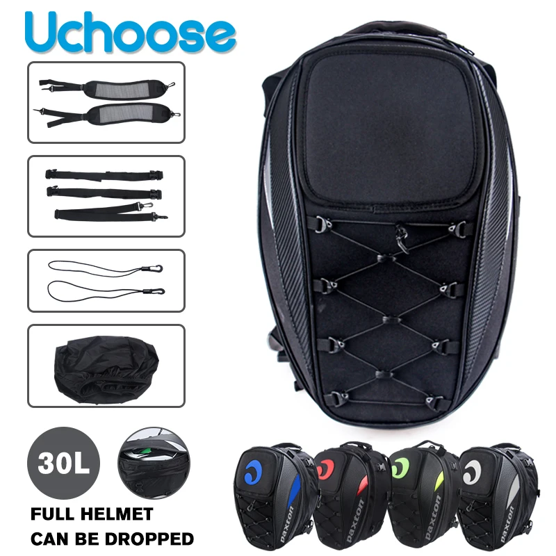 

5 Color Motorcycle Saddle Bag 30L Waterproof Helmet Bag Expandable Motorcycle Accessories Multifunction Motorcycle Rear Seat Bag