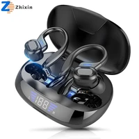 2022 new tws bluetooth headset wireless stereo ear hook 2600mah digital display with mobile power charging bin