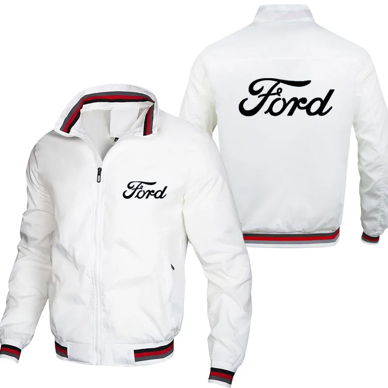 

NEW Windproof Men bomber jacket Ford car logo Zipper Clothing Jacket Spring Autumn Harajuku Male Sportwear jacket coat top