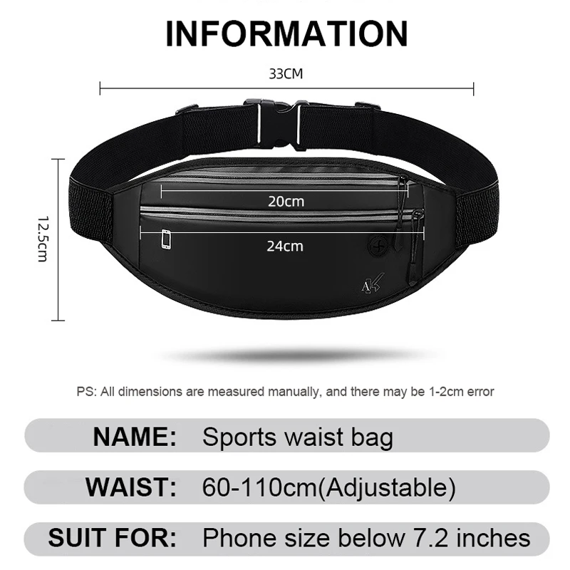 Waist Belt Running Bags Women Sports Fitness Waterproof for Money Card Phone Holder Men Jogging Accessories Bike Pouch Pack