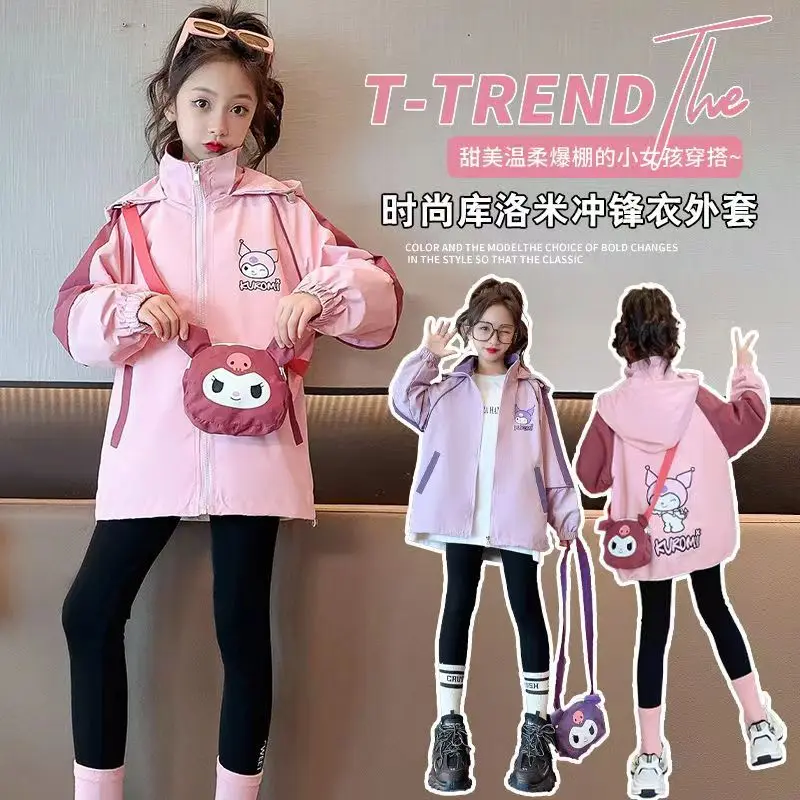 

Y2K Sanrio Coat Children Kuromi Jacket Hoodie Anime Figure Sportswear Hot Girl Student Cute Wholesale Cartoon Fashion New Style