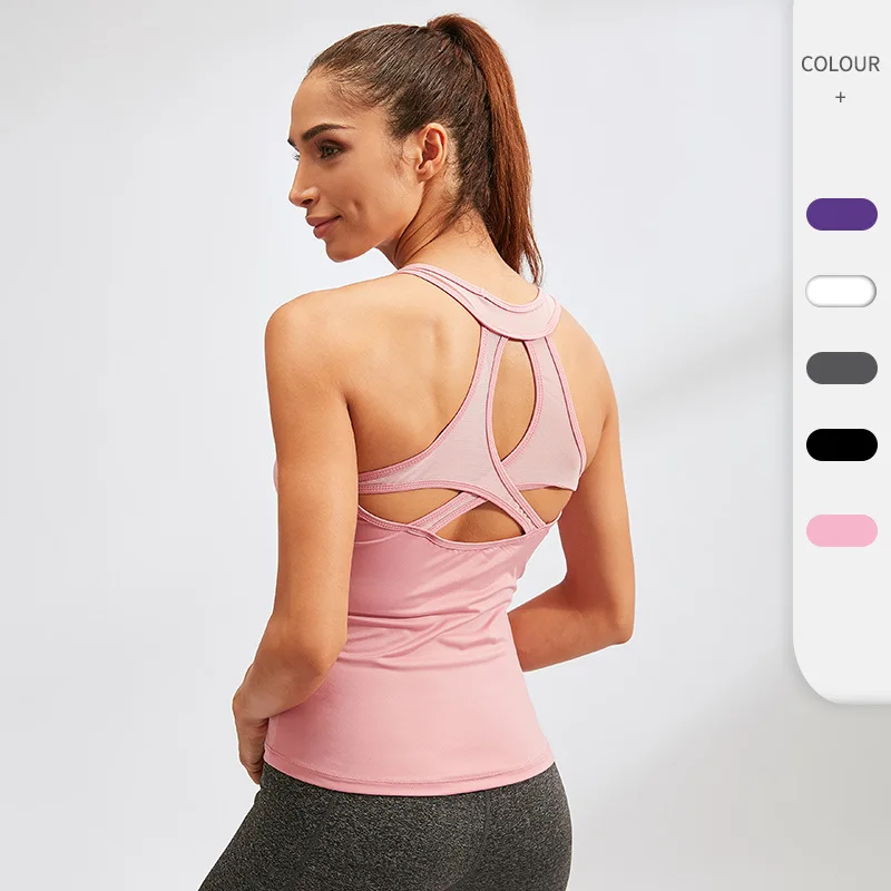 

Women Yoga Vest Sexy Hollow Quick-drying Clothes High Elastic Breathable Sleeveless Shirt Fitness Running Sports Top Vest