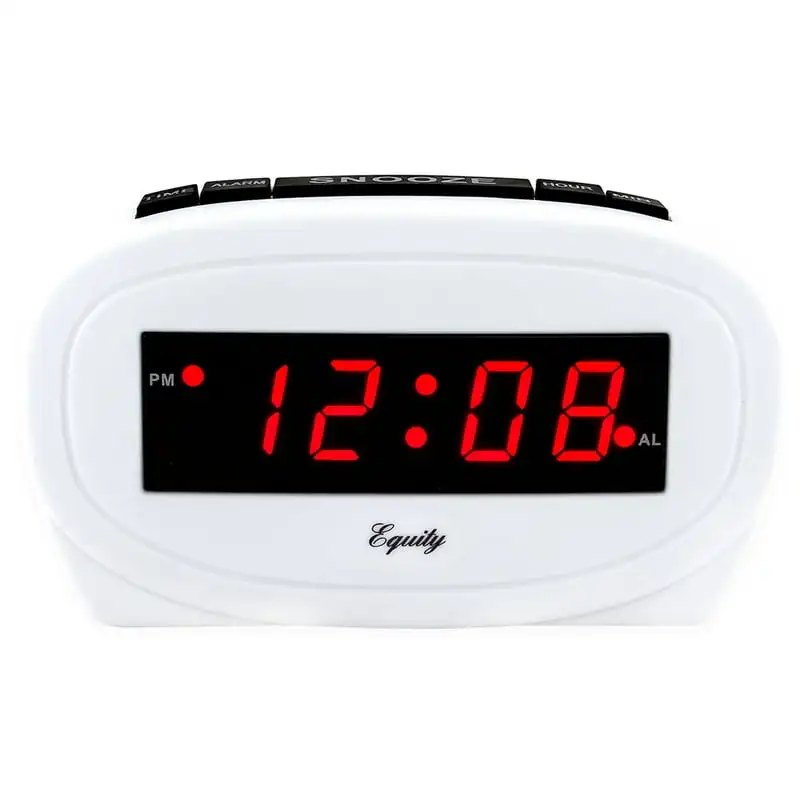 

0.60 In. Red LED White Alarm Clock, 30227