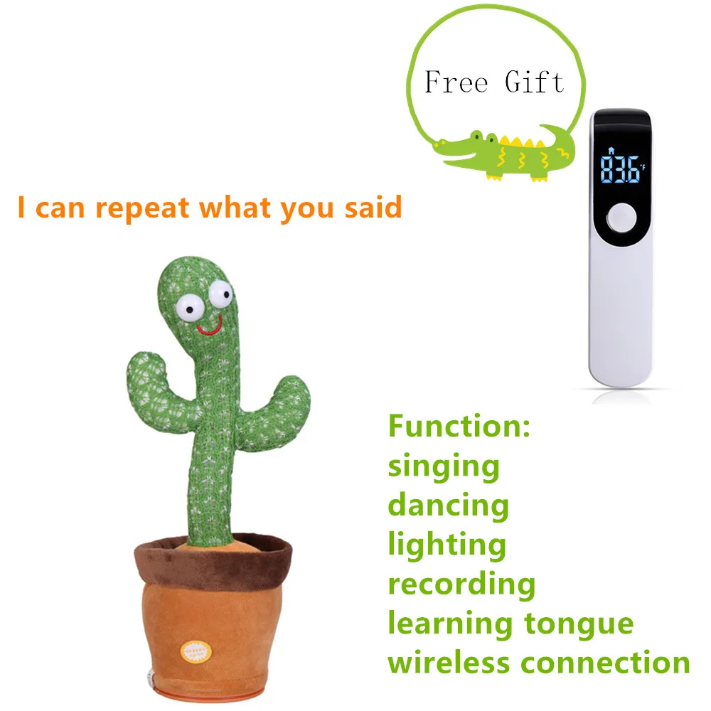 

Gift Thermometer Funny Talking Toy Dancing Cactus 120 Songs Charging Model Singing+Dancing+Lighting+Recording+Learning to Talk