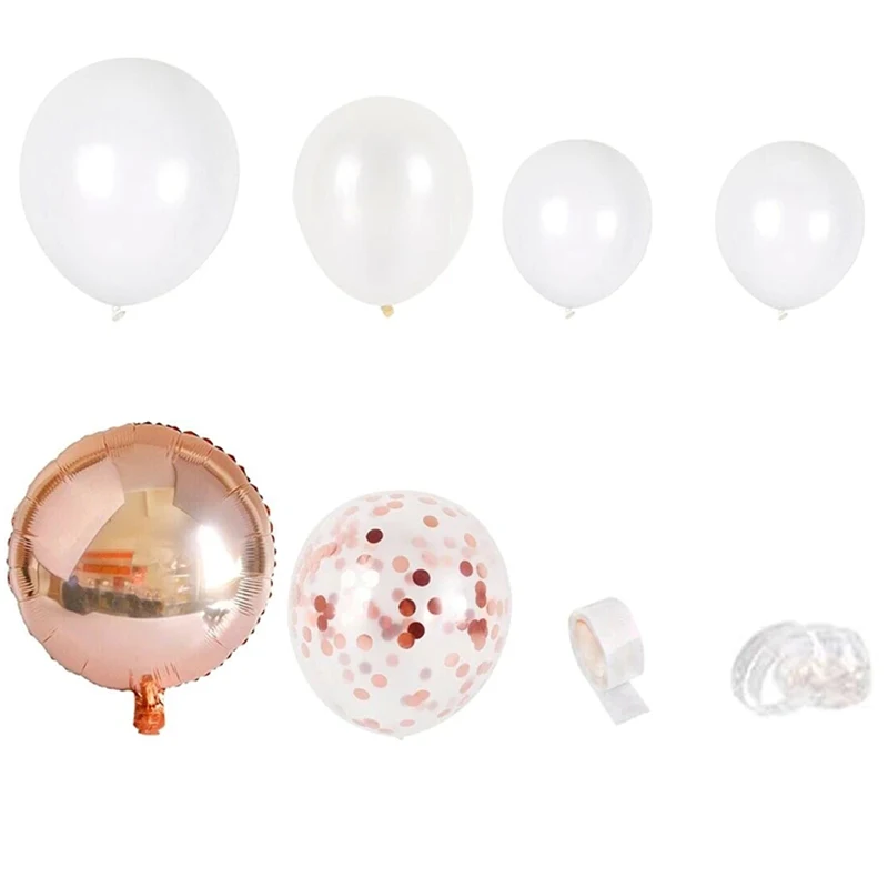 

Rose Gold Balloon Garland Kit Latex Confetti Balloons Wedding Bridal Shower Baby Shower Girls Birthday Party Decorations
