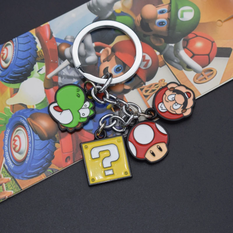 

Super Mario Game Character Keychain Cute Anime Figure Peripheral Doll Bag Pendant Jewelry 1PCS PVC Key Ring Kid Birthday Gifts