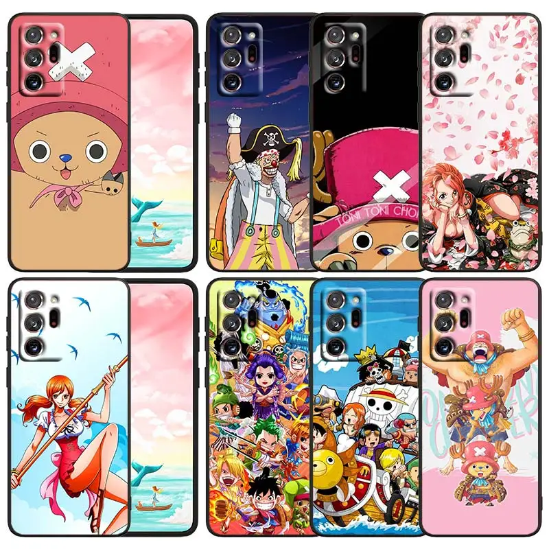 

Chopper Cartoon One Piece For Samsung Note 20 10 9 Ultra Lite Plus F23 M52 M21 A73 A70 A20 A10 A8 A03 j7 j6 Black Phone Case