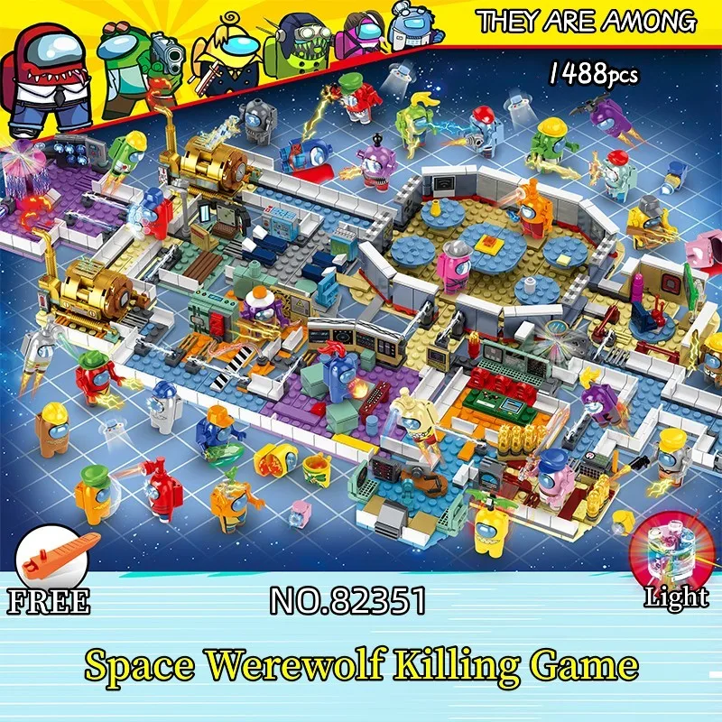 

Space Werewolf Killing Building Blocks Sets Ghost Dinting Game Among Us Human Figurine Model Bricks Assembled Toys Kid Gifts