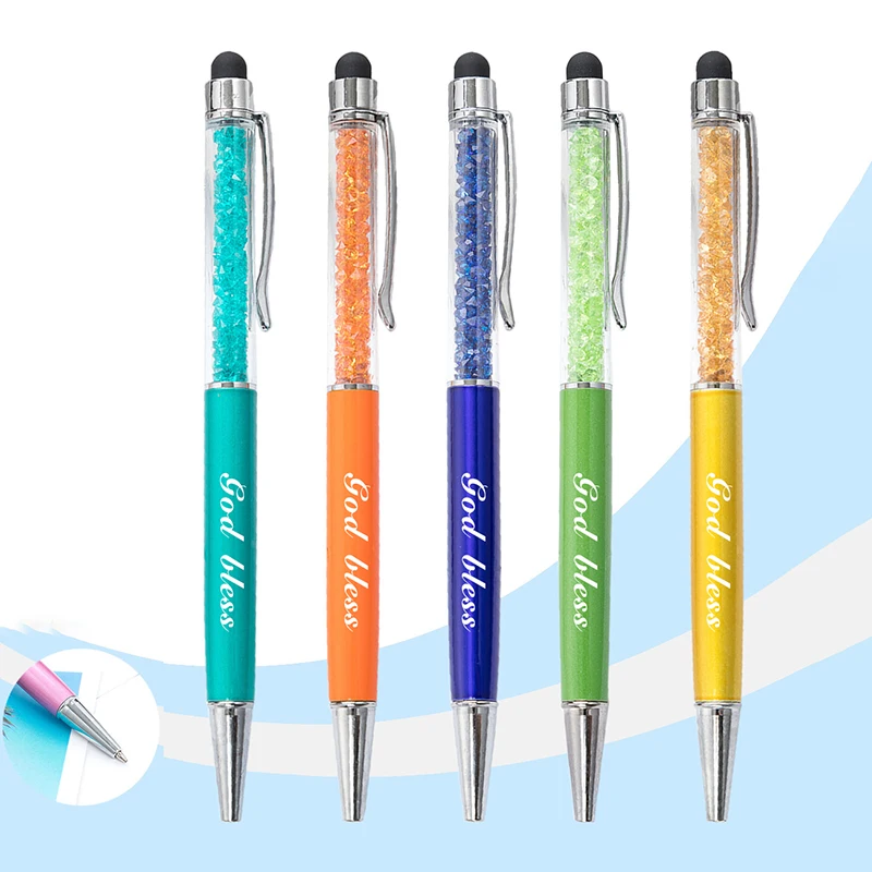 Металлическая шариковая ручка с алмазным рисунком емкостная сенсорным экраном