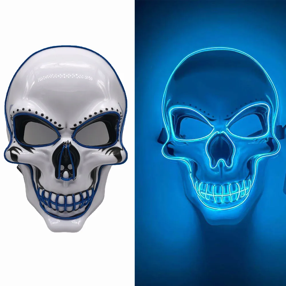 Hot Sale Halloween Mask Skull Light LED Horror Party Ghost Head Lighting Decoration Toy |