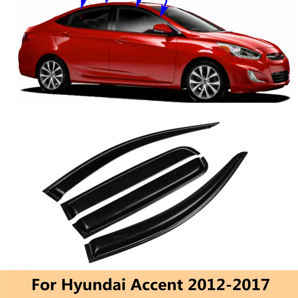 

For Hyundai ACCENT 2012 2013 2014 2015 2016 2017 Car Side Window Visor Deflector Windshield for Rain Guard Shield Awning Shelter