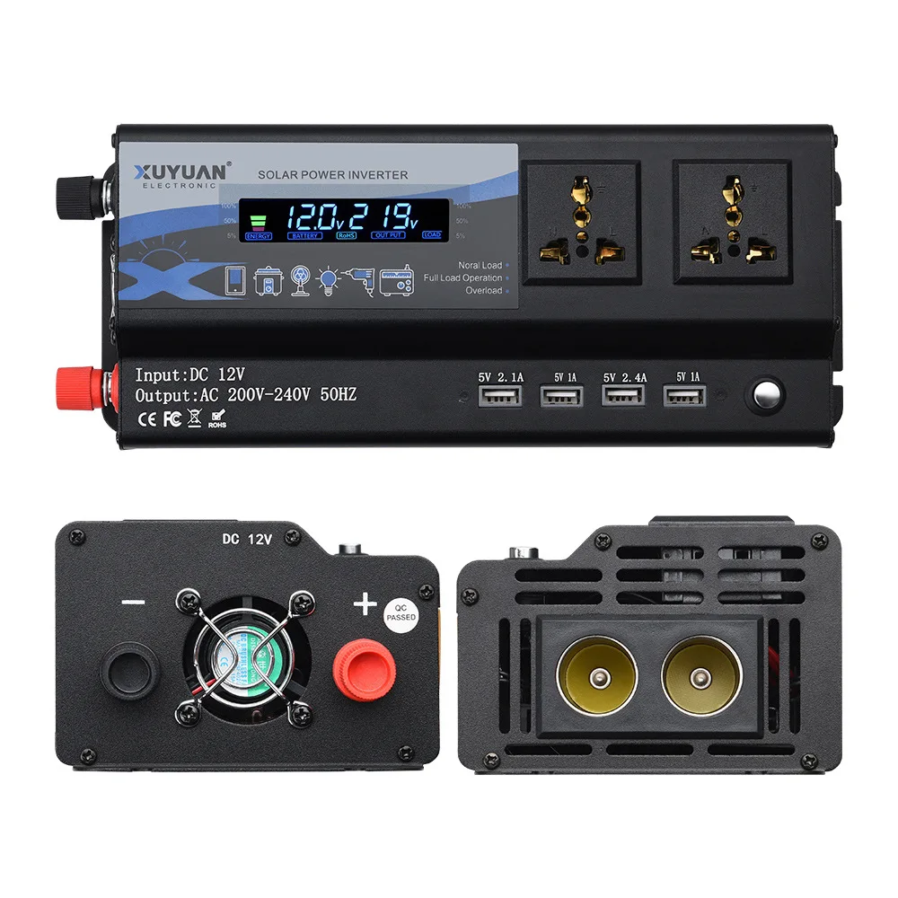 

Car inverter 12v24v6000wLED colorful atmosphere light converter charger,with 4 USB / display / converter / charger /transformer