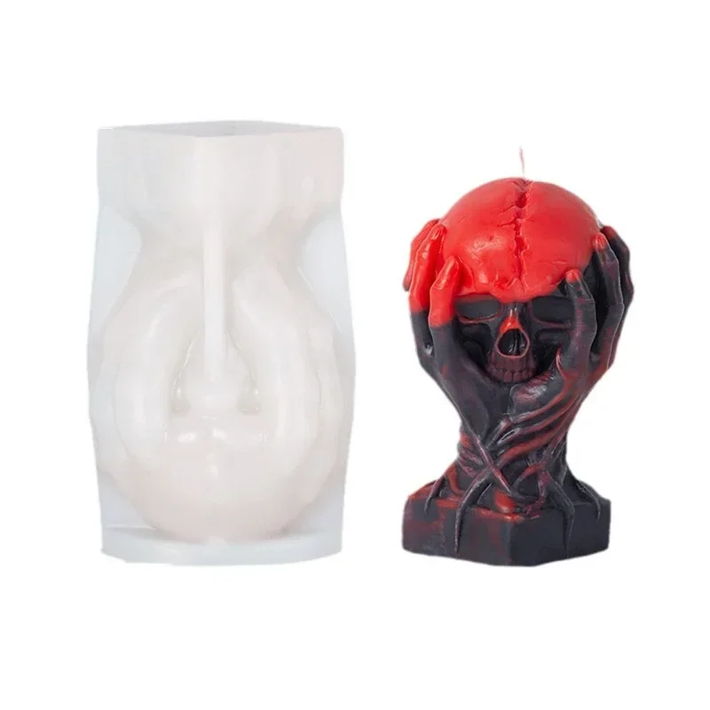 Силиконовая форма для свечей с благовонием в виде черепа украшение на Хэллоуин