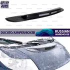 Защитная накладка на воздухозаборник капота для Peugeot Boxer  Пежо Боксер 2006-2018 воздуховоды с сеткой, АБС пластик шагрень  Детали экстерьера, аксессуары для авто, защита от грязи и мусора, тюнинг авто, стайлинг 