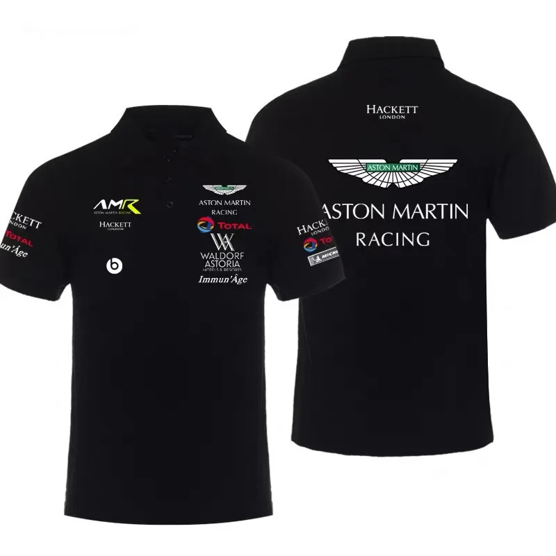 

2022 verão nova fórmula f1 um aston martin equipe camisa polo wec vettel motorista tema casual esportes topo roupas de viagem ao