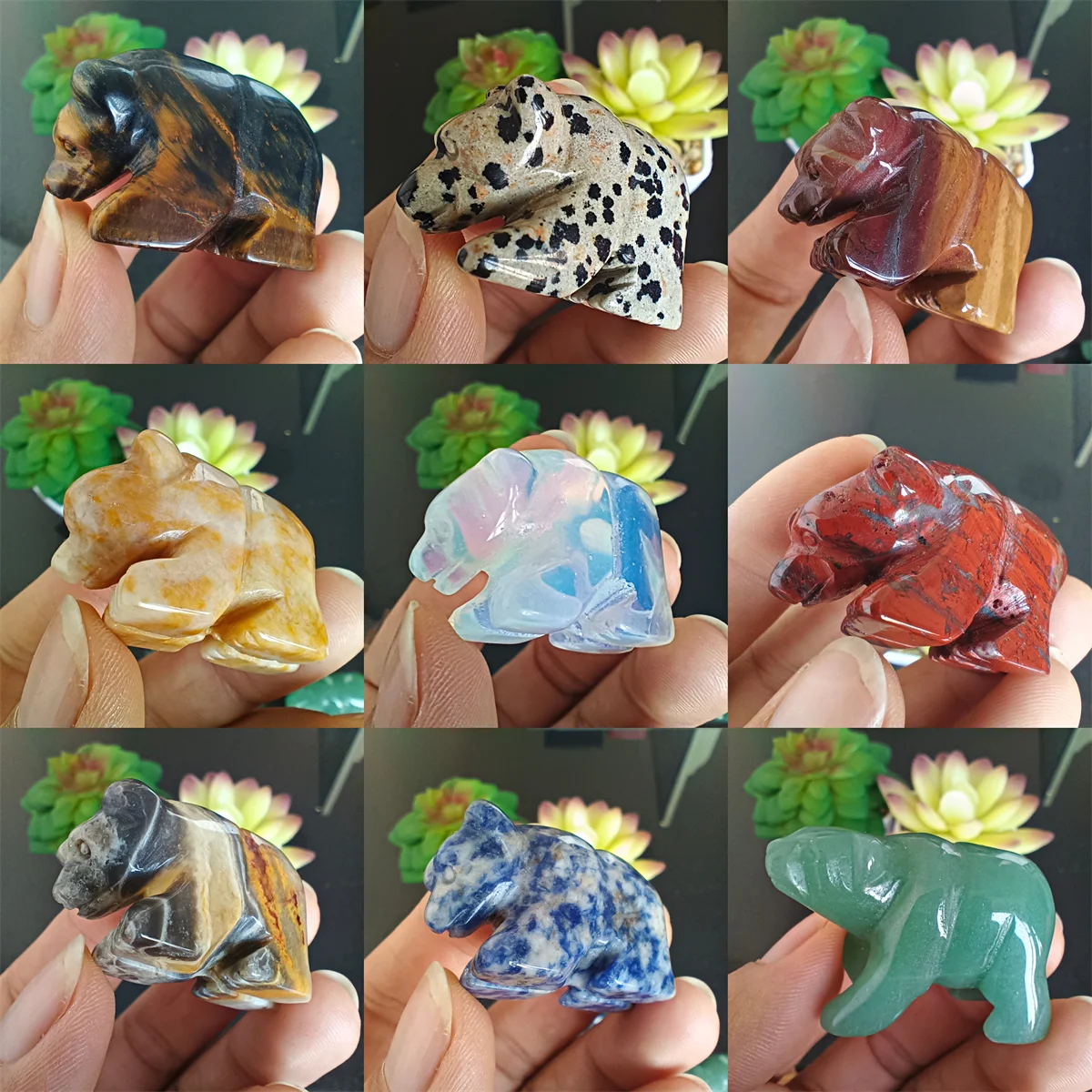 

HAND-CARVED CRYSTAL BEAR NATURAL CRYSTAL ENERGY REIKI HEALING