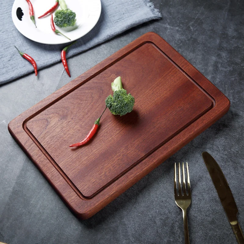 

Home Steak Plate Wooden Tray Cutting Board Breadboard Cooked Meat Plate Western Restaurant Cut Sirloin Dish Pizza Board