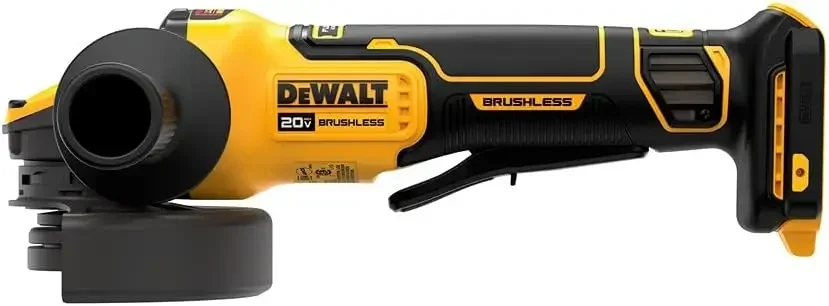 Фото Угловая шлифмашина DEWALT409 FLEXVOLT ADVANTAGE 20V MAX* с кнопочным переключателем, от 4,5 до 5 дюймов, только инструмент (DCG416B) №4