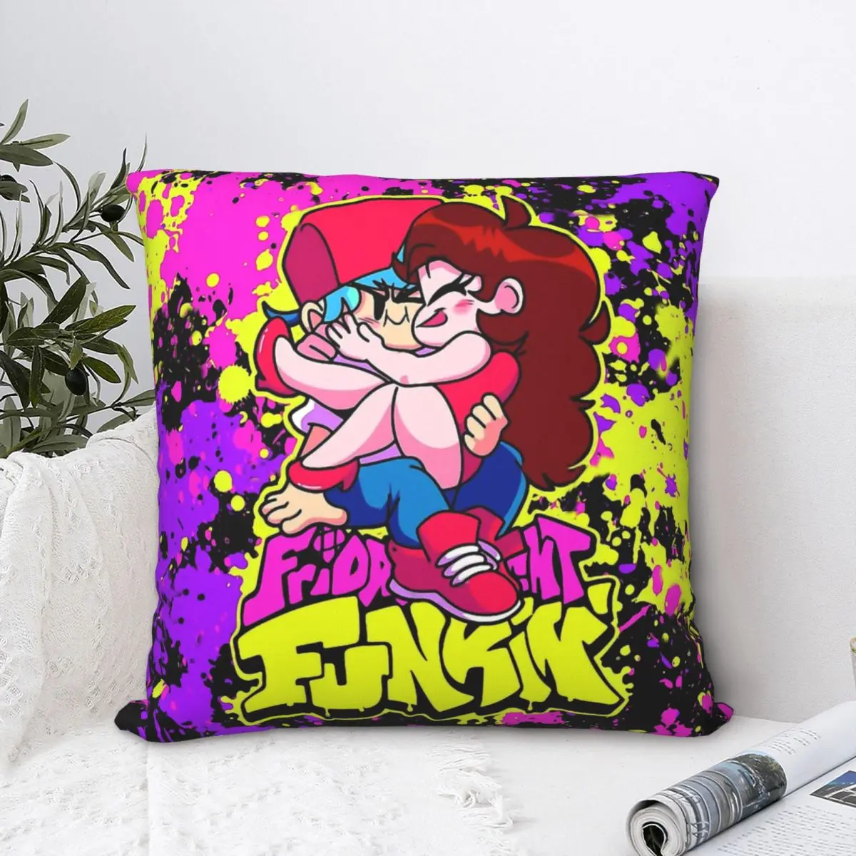 Пятничная ночь Funkin бойфренд девушка Cojines Декоративная Подушка Чехол для стула с
