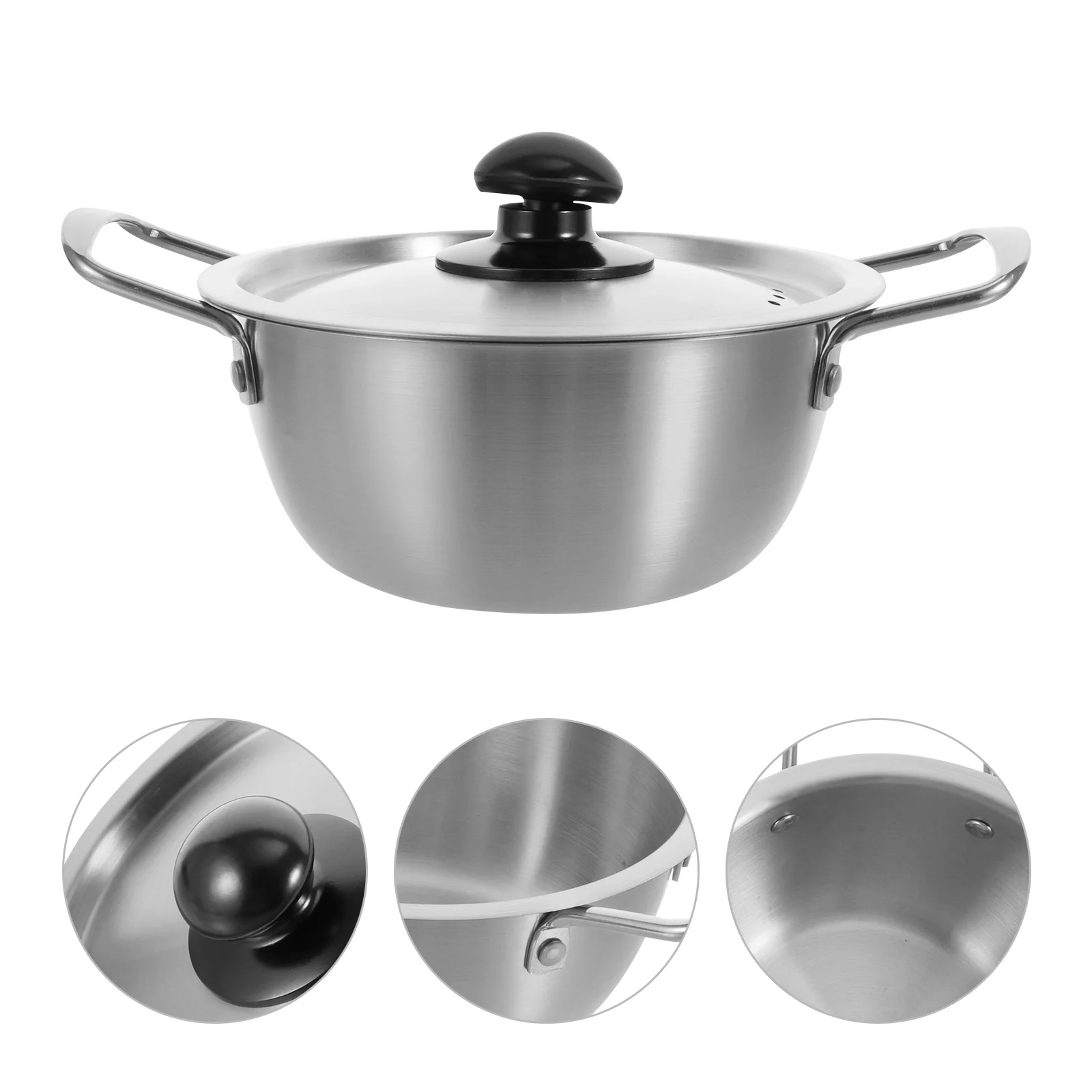 

Stainless Steel Instant Noodle Pot Small Soup Cookware Hot Cooking Milk Heating