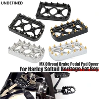 mx brake pedal pad cover black spike for harley softail heritage fat boy deluxe dyna fld touring road king electra glide fltr