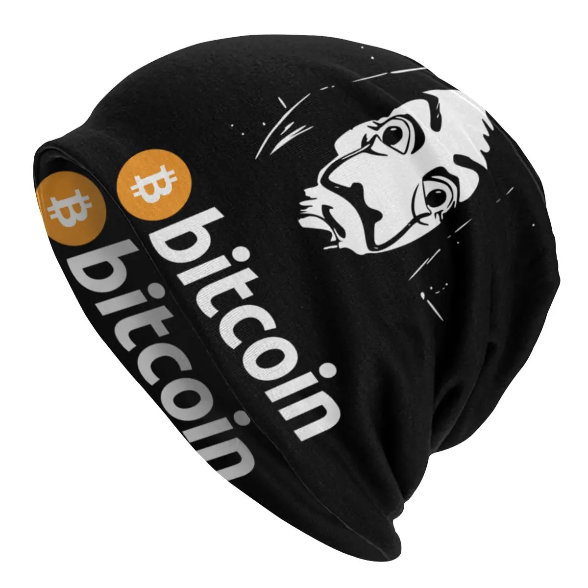 

Крутая зимняя теплая вязаная шапка унисекс для взрослых Биткоин Bella Hello Skullies облегающие шапки La Casa de Papel бумажный побойник шляпа головные убо...