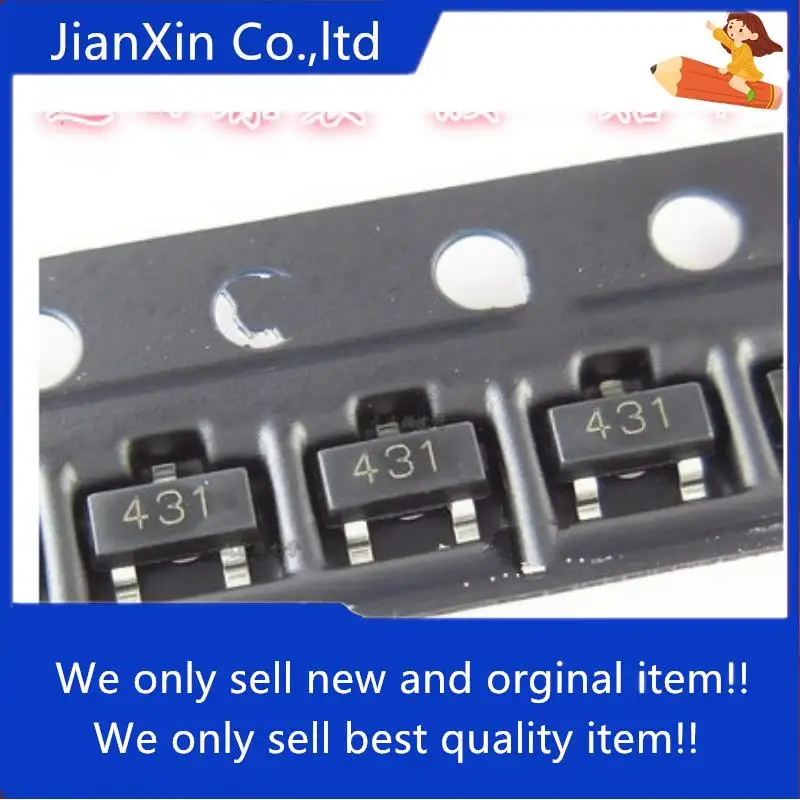 30 шт. 100% оригинальный новый TL431 CJ431 TL431A 431 Шелковый экран SOT23 регулятор напряжения трубки