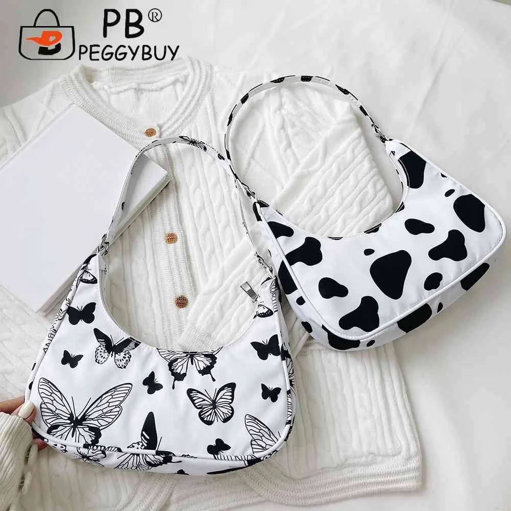

Women Animal Pattern Printing Underarm Shoulder Bag Casual Ladies Hobos Shape Small Handbags Mini Coin Purse Phone Bag Fashion