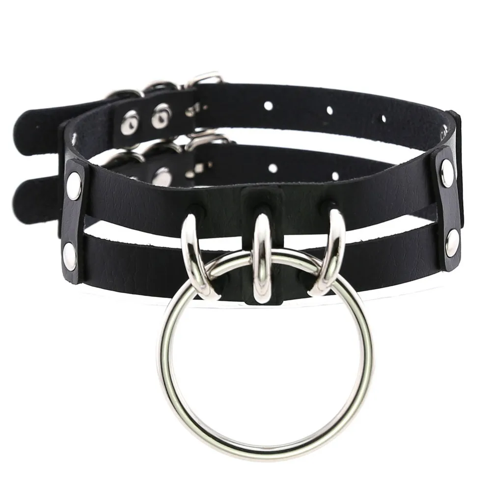 

ZIMNO Goth Choker Leather Collar Sexy Necklaces for Women Gothic Cosplay Bondage Punk Nightclub Egirl Jewelery Collier Bijoux